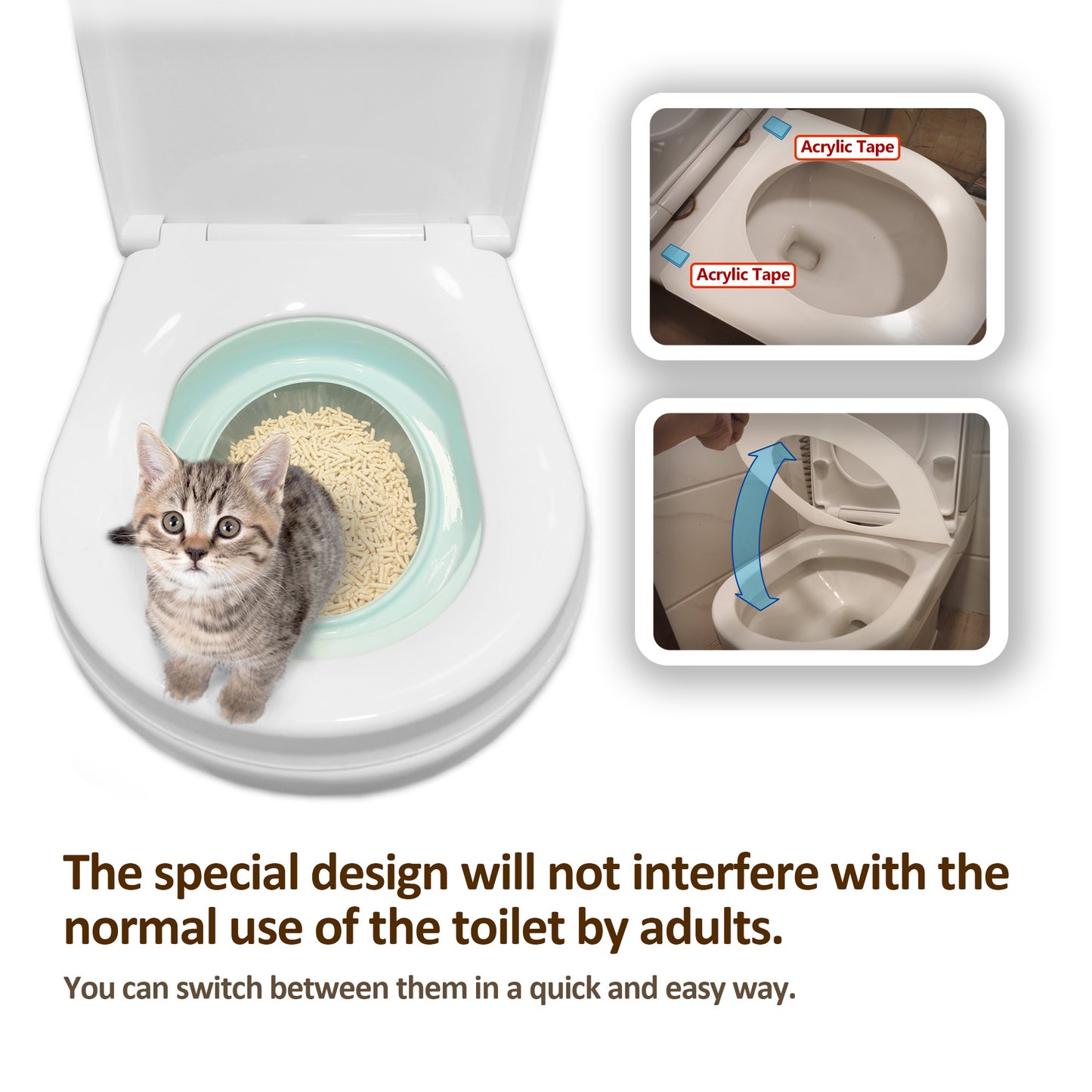 FuzzyMilky Cat Toilet Training System 2022 - Teach Cat to Use Toilet Cat Toilet Training Kit with Cat Calming Spray