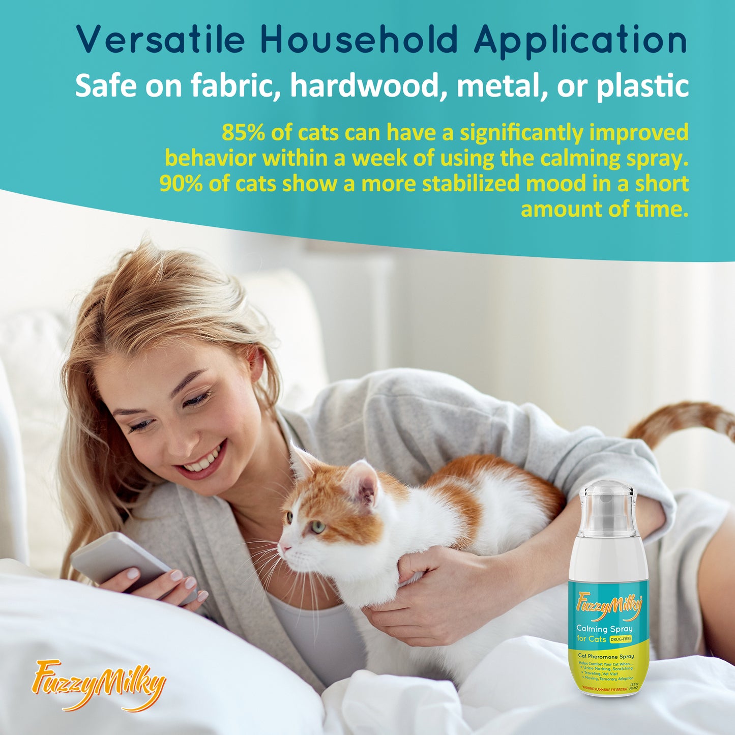 FuzzyMilky Cat Toilet Training System 2022 - Teach Cat to Use Toilet Cat Toilet Training Kit with Cat Calming Spray