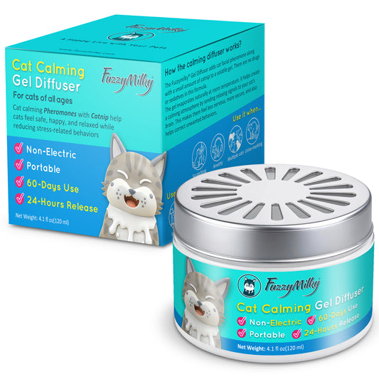 Cat Pheromone Calming Diffuser Gel, Unplugged Cordless Cat Calming, Anxiety Relief, Lasting 2 Months, Adjustable for Home,Car Travel, Scratching,Urine Marking(120 ml, 4.1 fl oz)