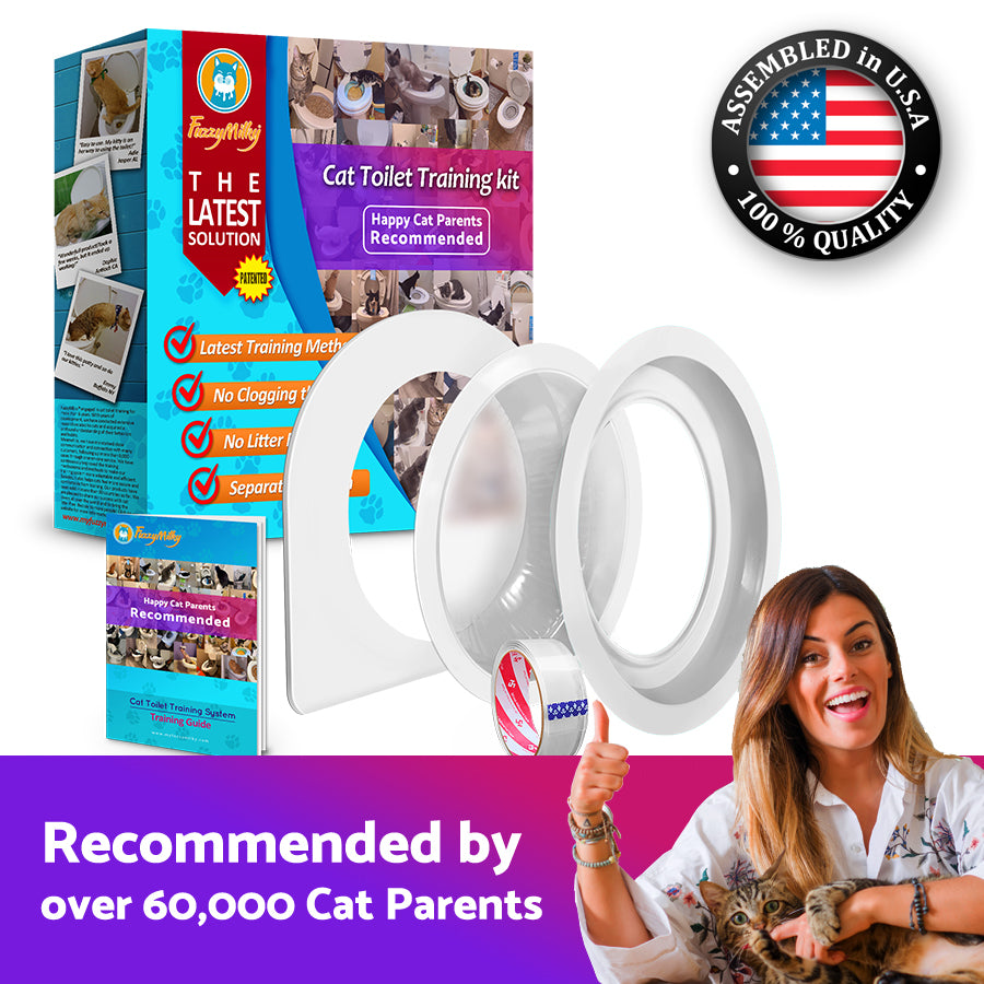 Fuzzymilky Cat Toilet Training Kit  - 2nd Generation | Teach Cat to Use Toilet